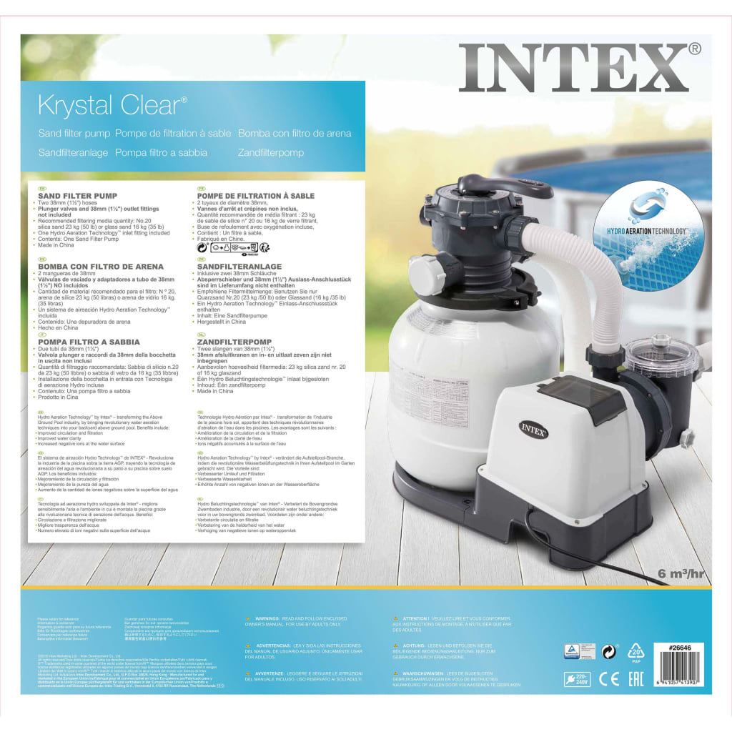 INTEX Pompa con Filtro a Sabbia Krystal Clear 26646GS 7,9 m³/h 91587