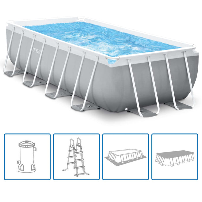 INTEX Set Piscina Prism Frame Rettangolare 488x244x107cm 26792GN 91490