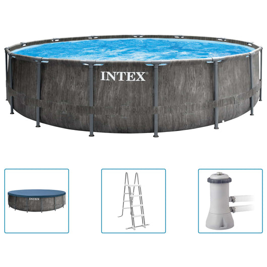 INTEX Set Piscina Greywood Prism Frame Premium 457x122 cm cod 8773