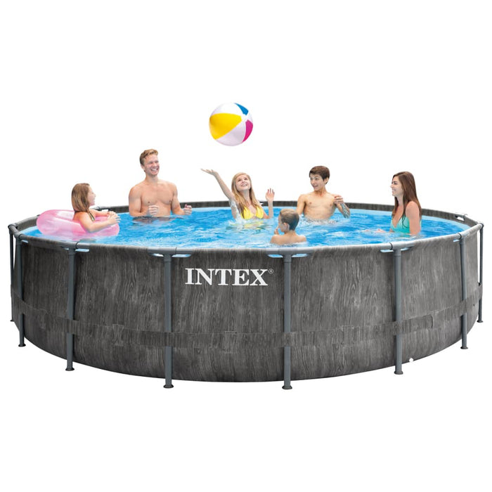 INTEX Set Piscina Greywood Prism Frame Premium 457x122 cm cod 8773