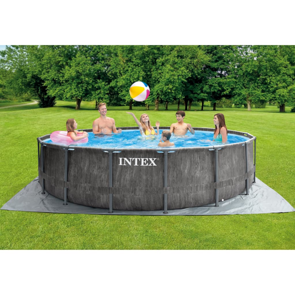 INTEX Set Piscina Greywood Prism Frame Premium 457x122 cm cod 8773