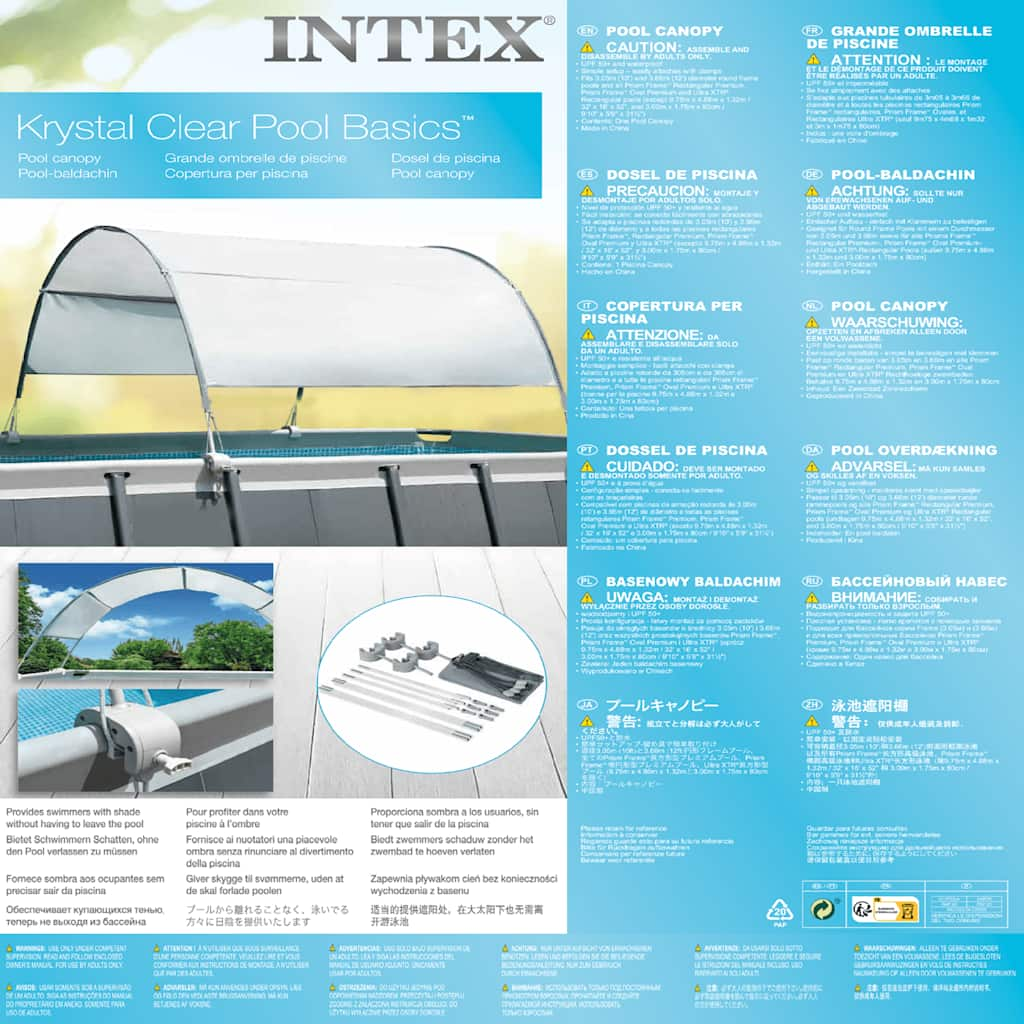 INTEX Copertura per Piscina Grigio Chiaro 92559