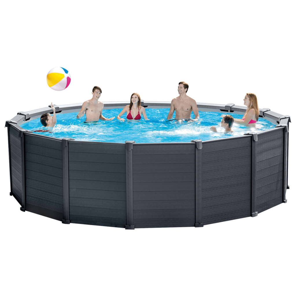 INTEX Set Piscina Fuori Terra Graphite Gray Panel 478x124 cm 93291