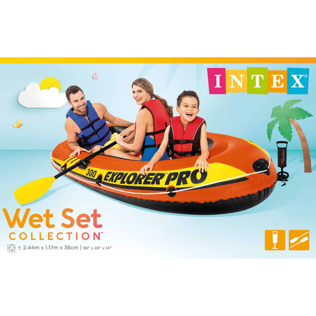 INTEX Explorer Pro 300 Set Gommone con Remi e Pompa 58358NP cod 10679