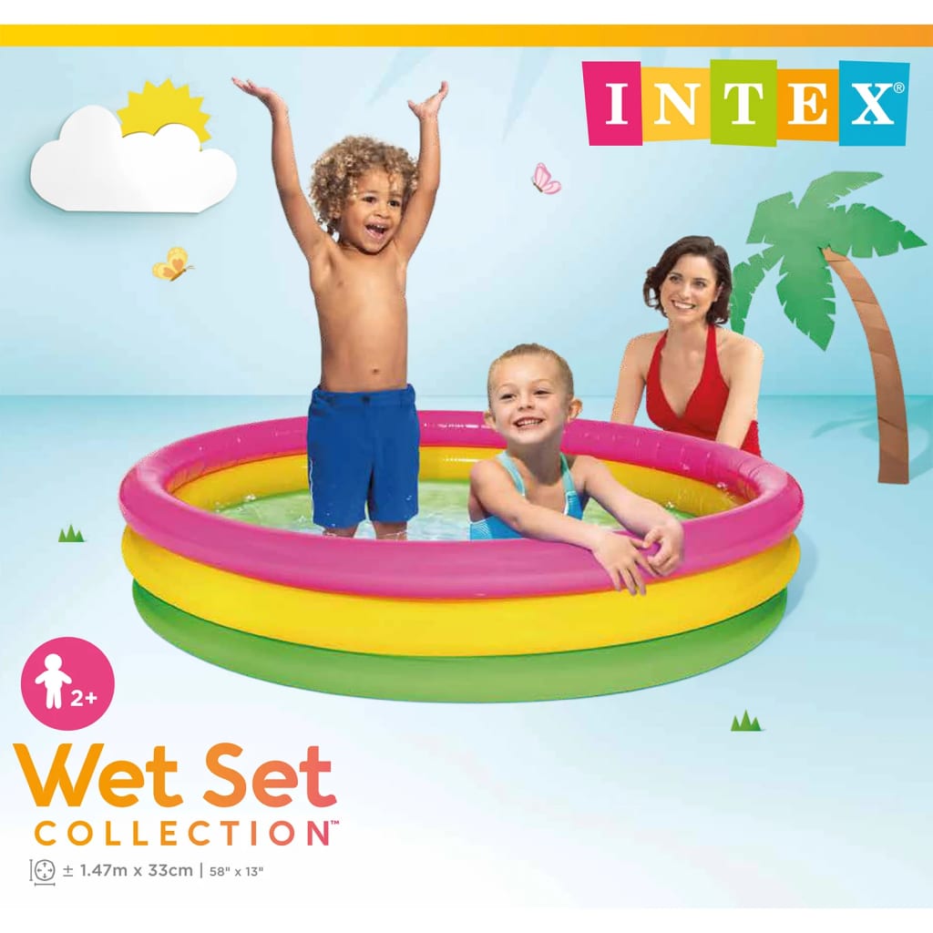 INTEX Piscina Gonfiabile Sunset con 3 Anelli 147x33 cm 92528