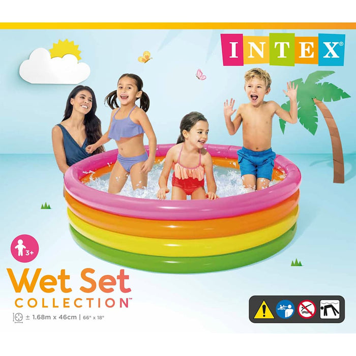 INTEX ntex Piscina Gonfiabile Sunset con 4 Anelli 168x46 cm 92529