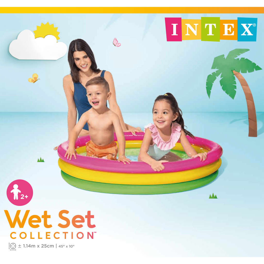 INTEX Piscina Gonfiabile Sunset con 3 Anelli 114x25 cm 92527