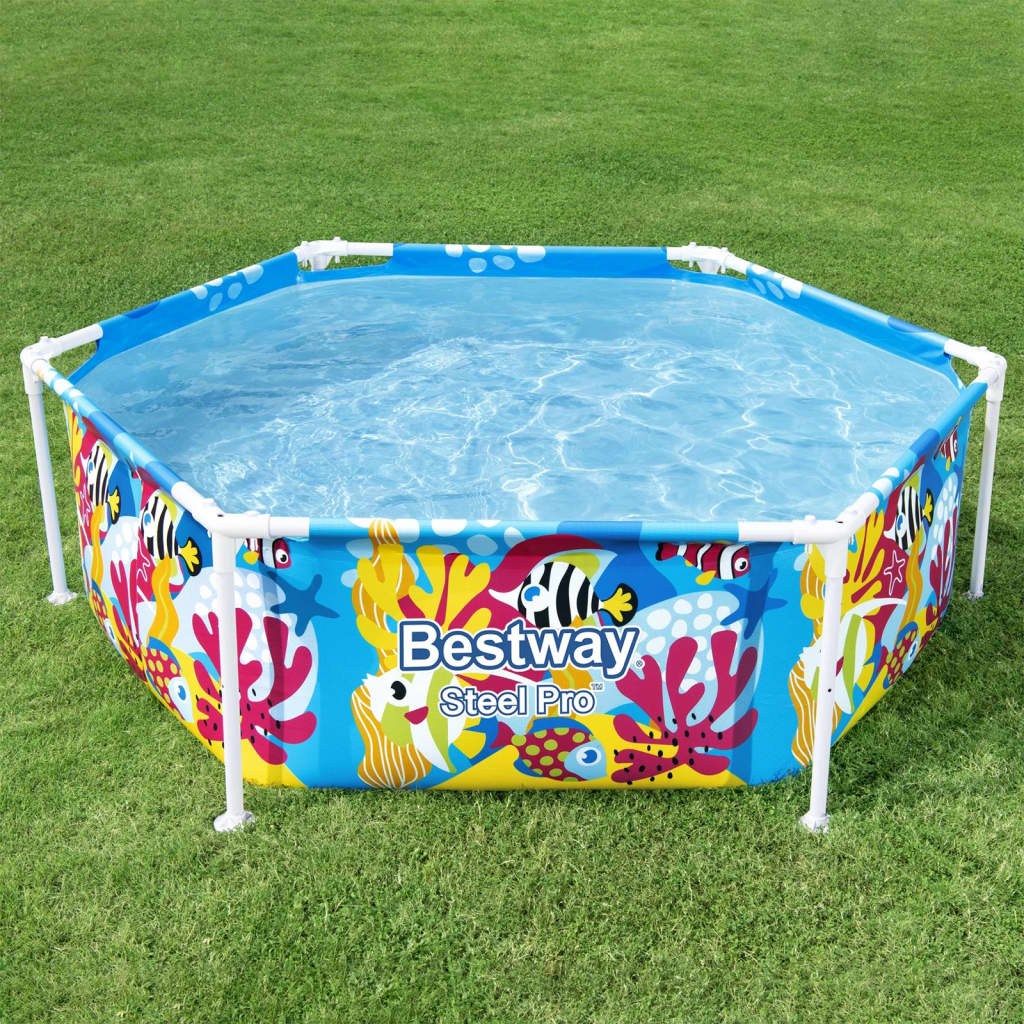 Bestway Piscina per Bambini Fuori Terra Pro Anti UV Acciaio 183x51cm 93344