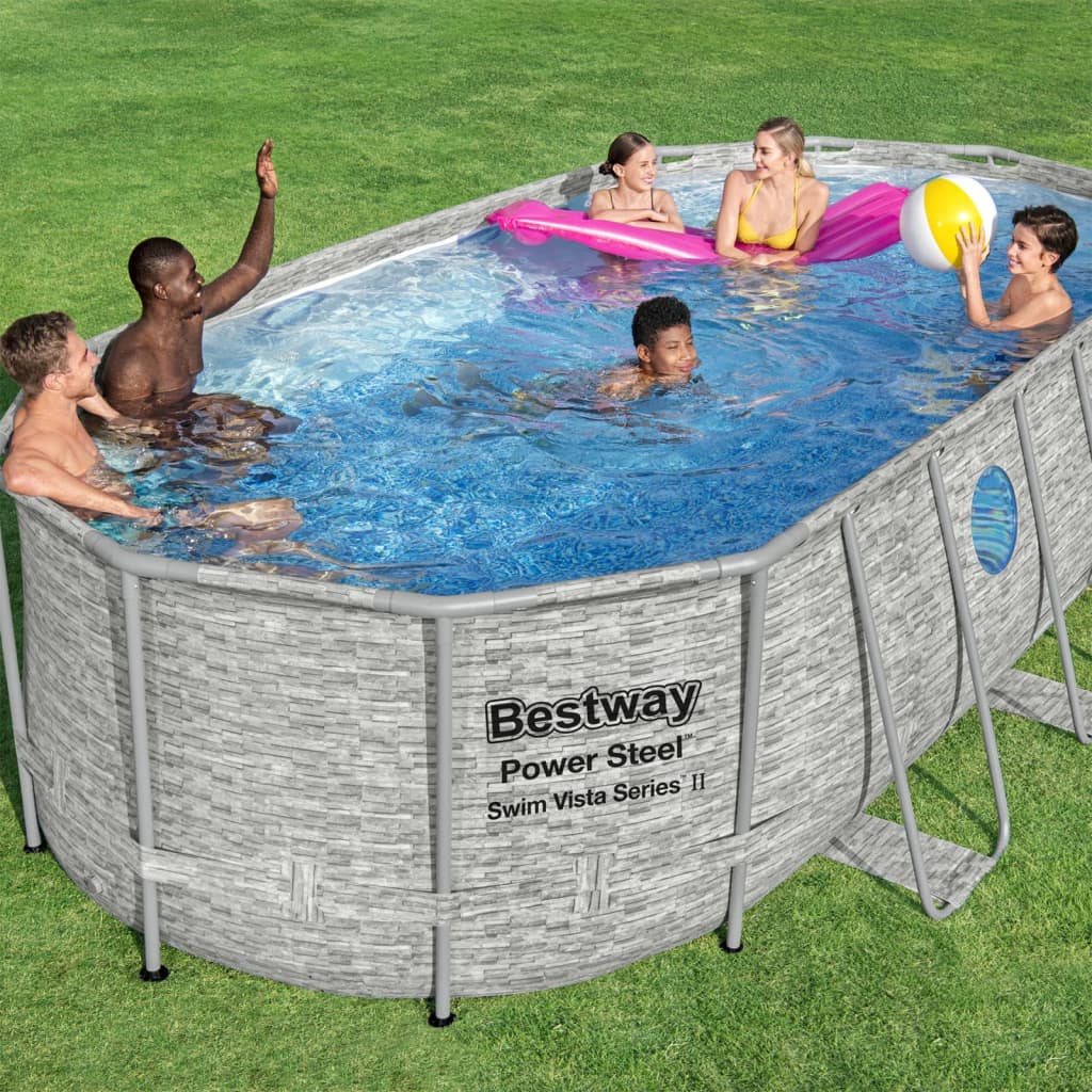 Bestway Set Piscina Power Steel Swim Serie Vista 549x274x122 cm