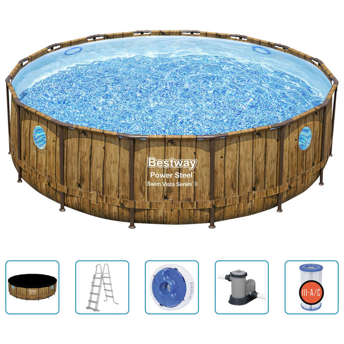 Bestway Set Piscina Power Steel 488x122 cm cod mxl 25492