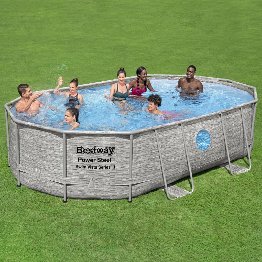 Bestway Set Piscina Power Steel 488x305x107 cm cod mxl 25498