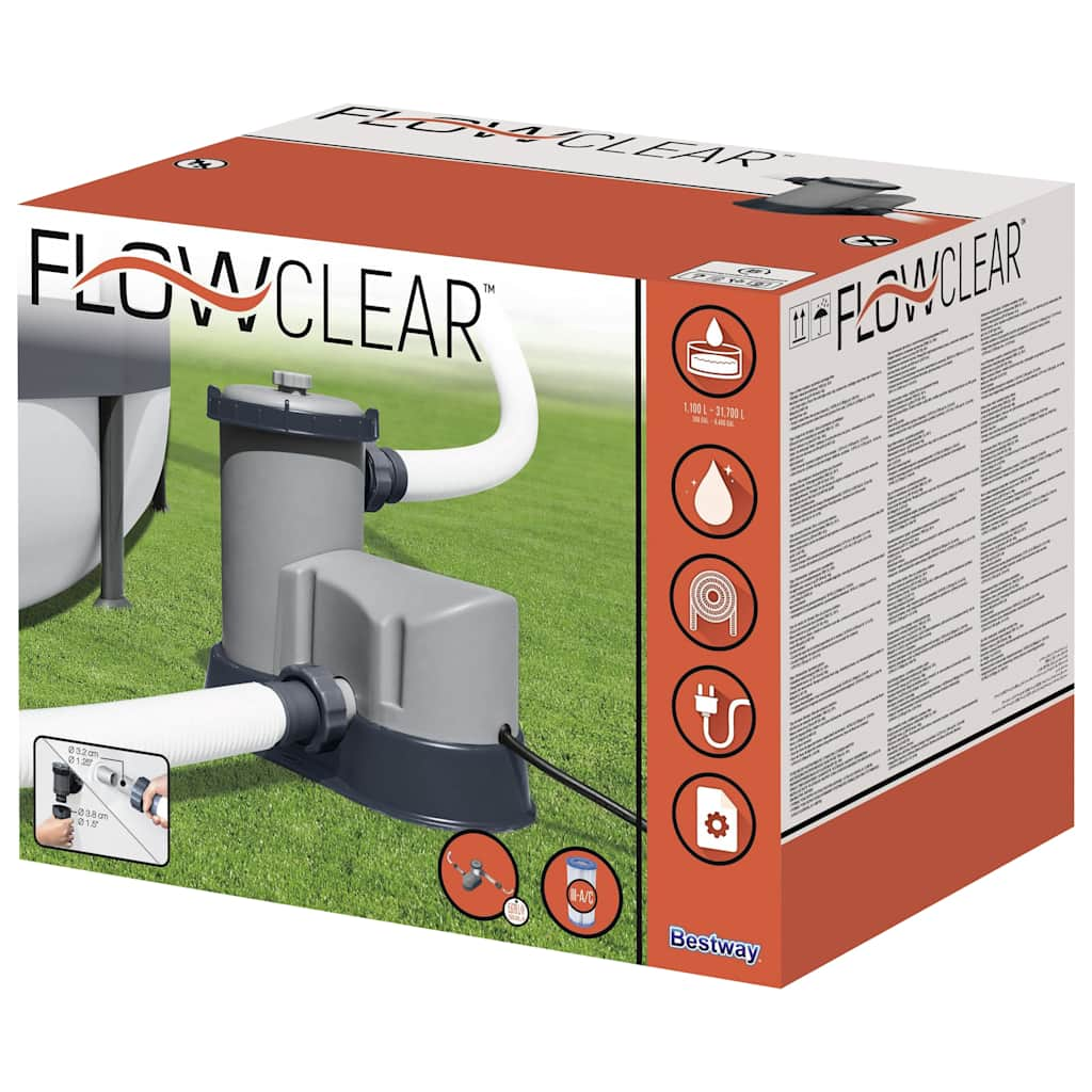 Bestway Pompa con Filtro per Piscina Flowclear 5678 L/h 92809