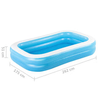 Bestway Piscina Gonfiabile Rettangolare 262x175x51 cm Blu e Bianca 92107