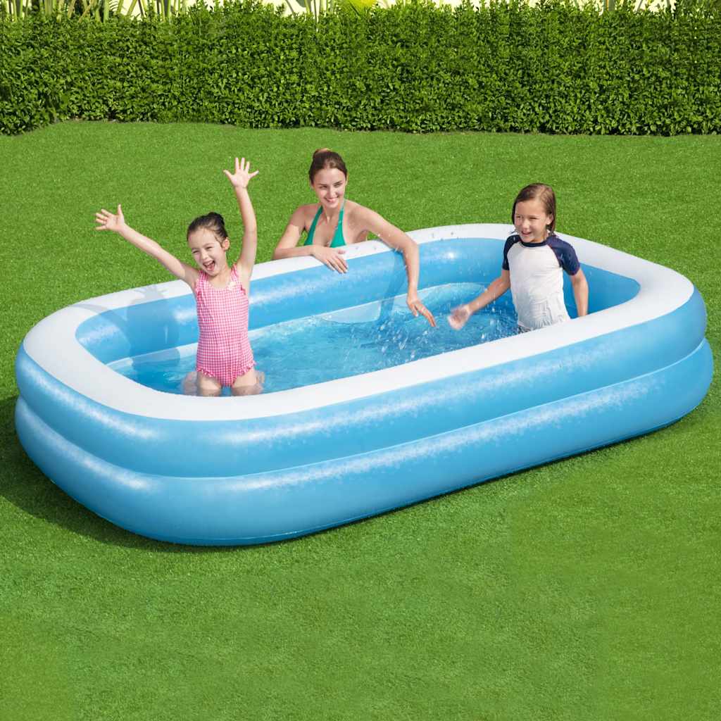 Bestway Piscina Gonfiabile Rettangolare 262x175x51 cm Blu e Bianca 92107