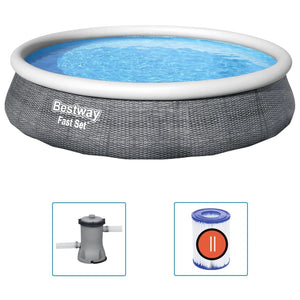 Bestway Set Piscina Gonfiabile Fast con Pompa 396x84 cm cod mxl 67451