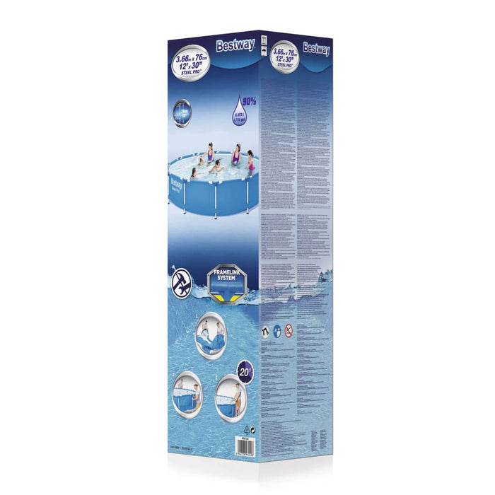 Bestway Set Piscina con Telaio Steel Pro 366x76 cm 