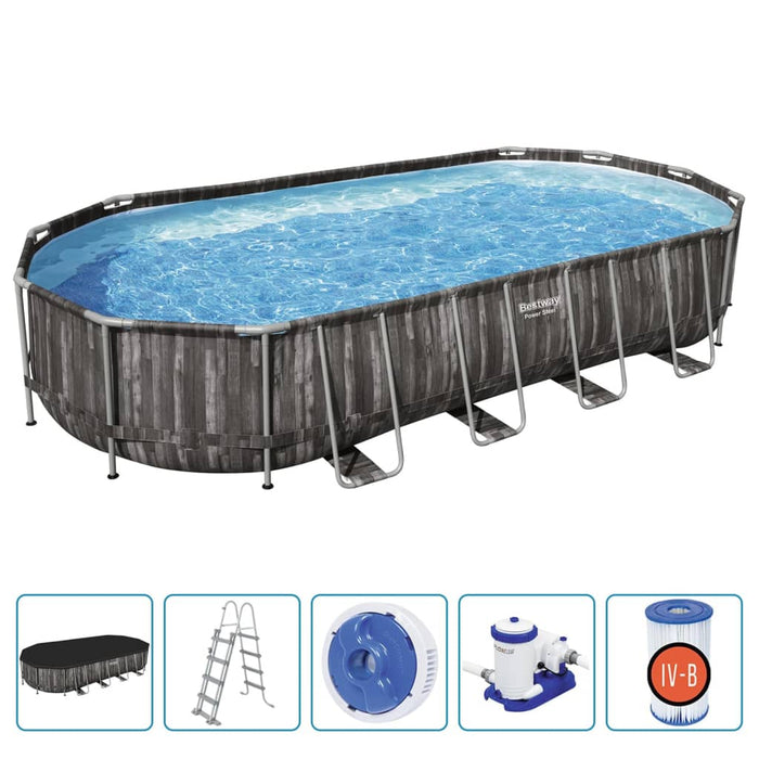 Bestway Set Piscina Ovale 7,32x3,66x1,22 m 93347