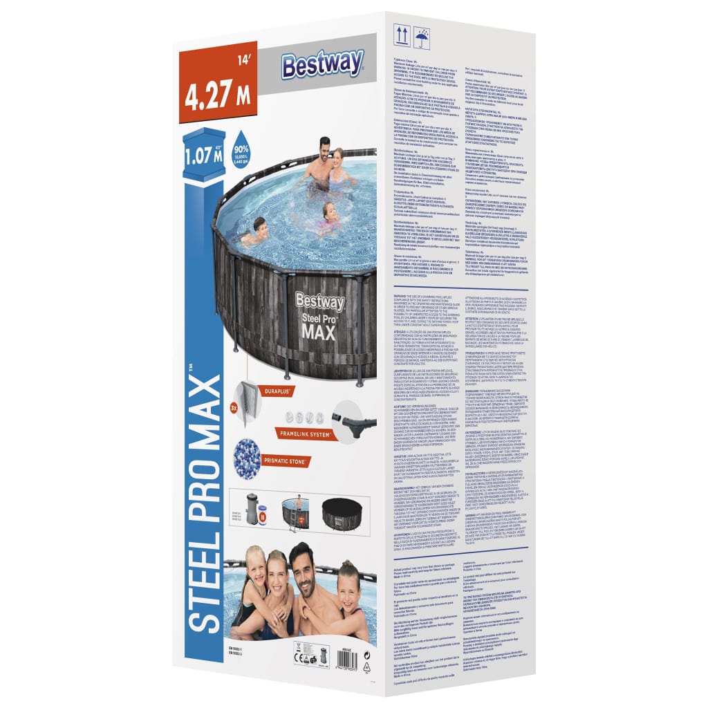 Bestway Set Piscina Steel Pro MAX Rotonda 427x107 cm