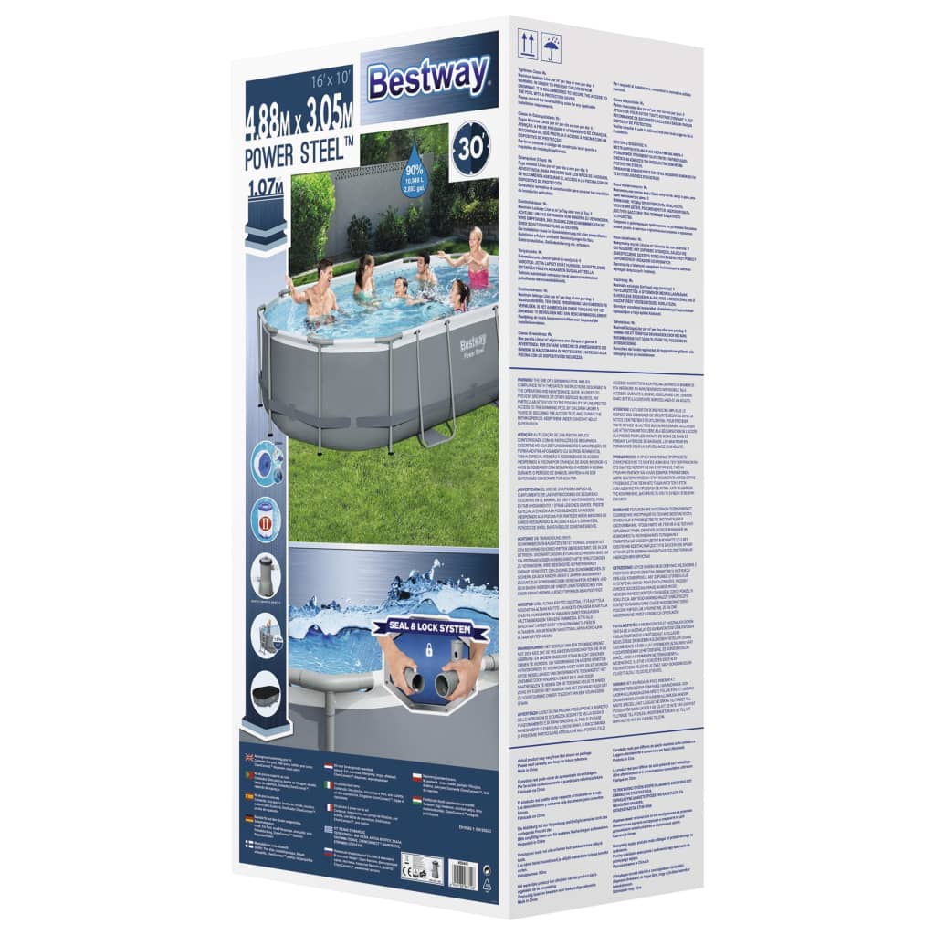 Bestway Power Steel Set Piscina Ovale 488x305x107 cm