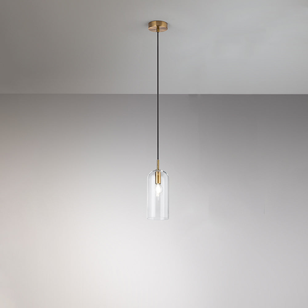 Lampadario Contemporaneo Coro 1 Luce E14 Trasparente Diffusore Allungato