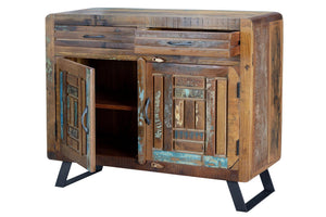 Buffet in legno riciclato multicolore