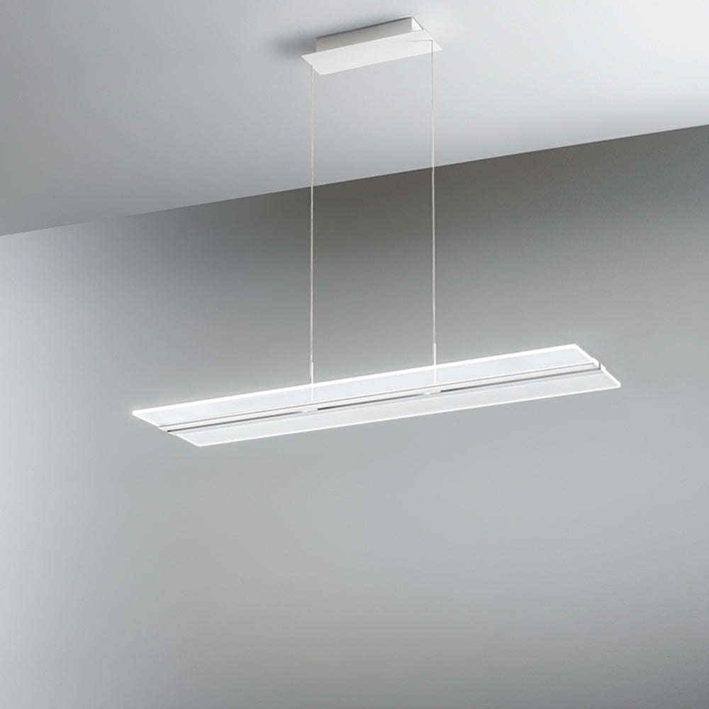 Lampadario In Metallo Moderno Tape Bianco Led