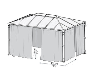 Canopia Set Di Tende Per Gazebo Martinique 4X2.2 m