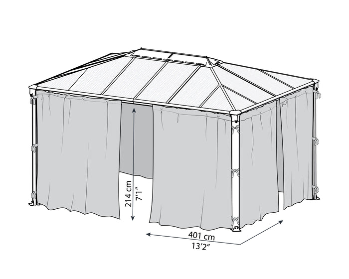 Canopia Set Di Tende Per Gazebo Martinique 4X2.2 m