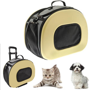 Fuss dog trolley per cani 2 in 1 borsa max 8 kg pet rolling colore giallo