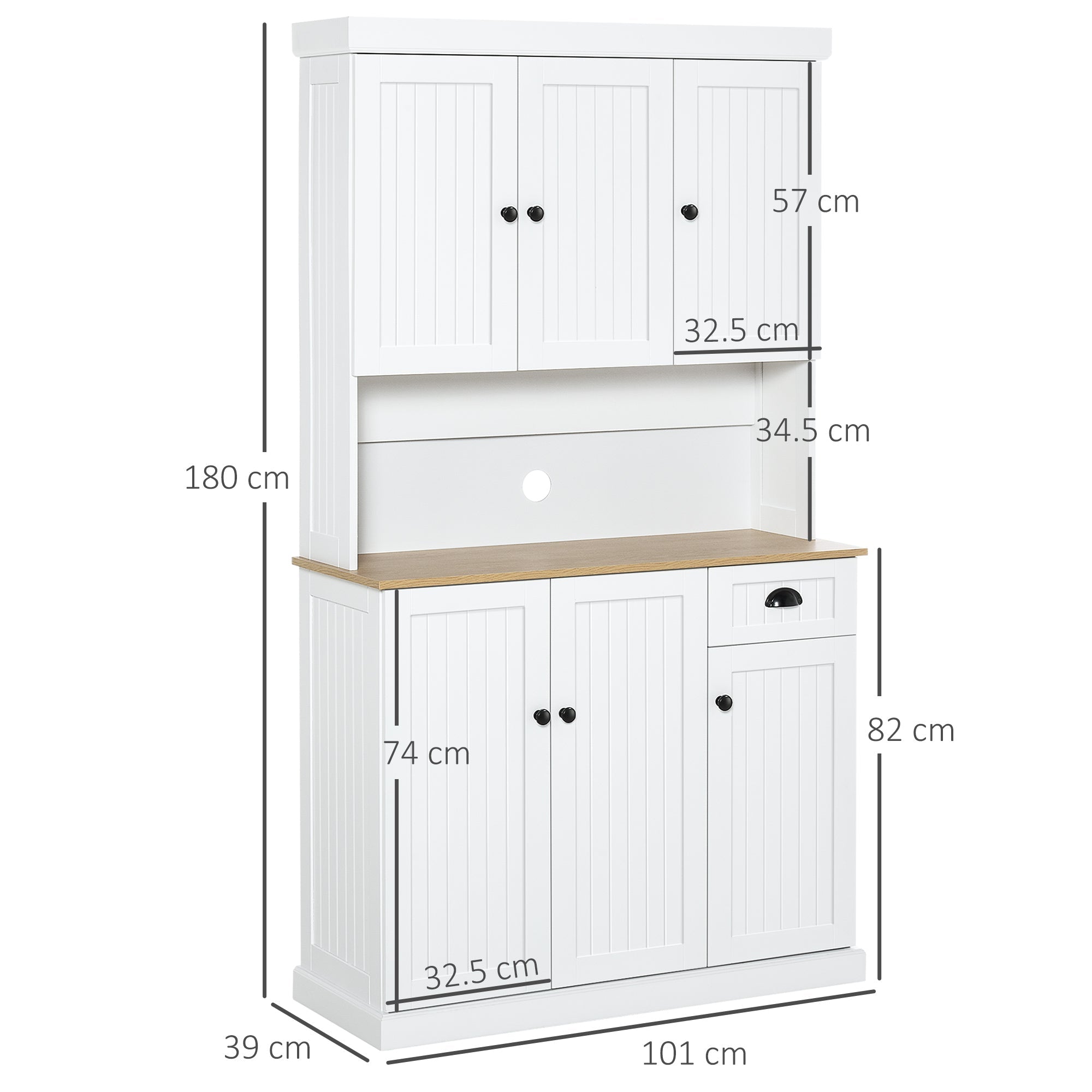 Mobile Dispensa Cucina 101x39x180 cm in Legno Bianco