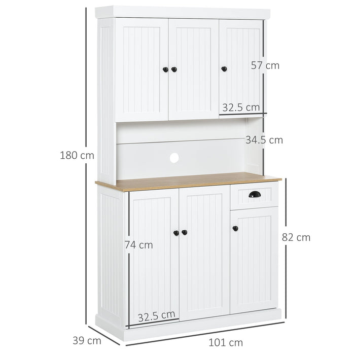 Mobile Dispensa Cucina 101x39x180 cm in Legno Bianco