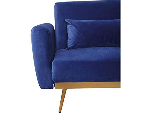 Divano Letto Velluto Blu Scuro 3 Posti Clic Clac Habitat et Jardin