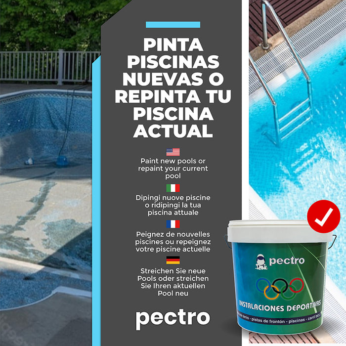 Vernice per Piscine 4L in Cemento Fibra e Poliestere - Pittura per Piscine ad Acqua AZZURRA