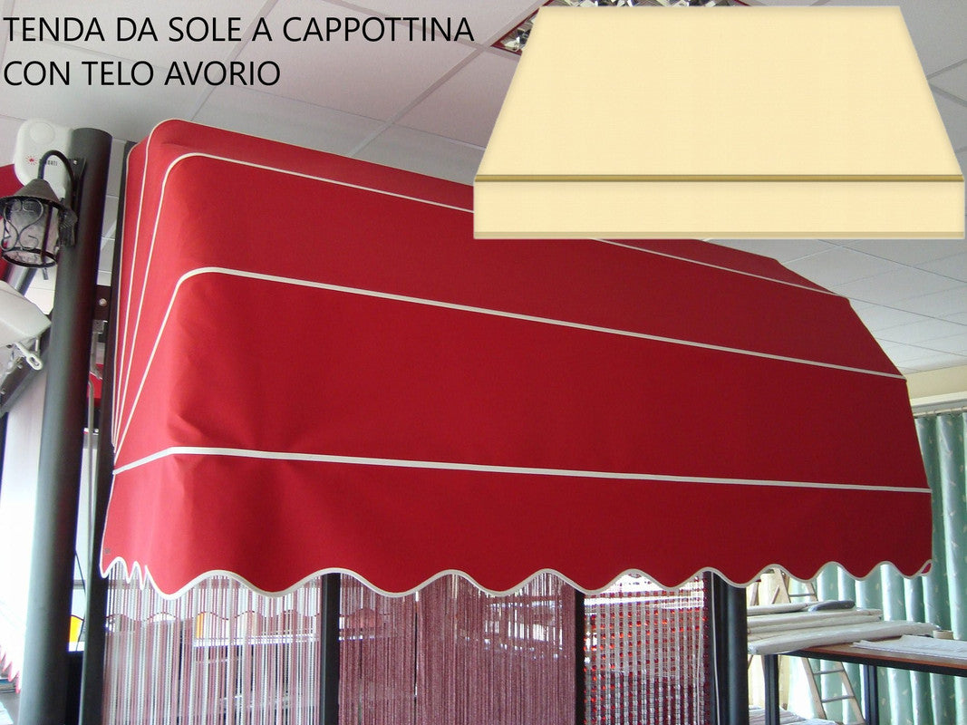 Tenda Sole Cappottina 5 Raggi Tempotest Parà Avorio 93, Largh 1,50 x Sporgenza 1, UV-Resistente Giardino, Balcone