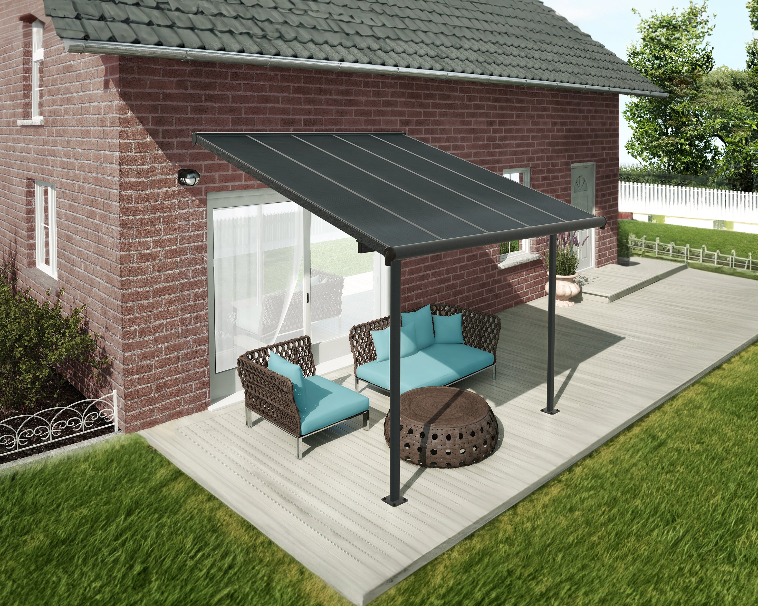 Pergola Addossata in Alluminio Capri 3X3 m Grigio 