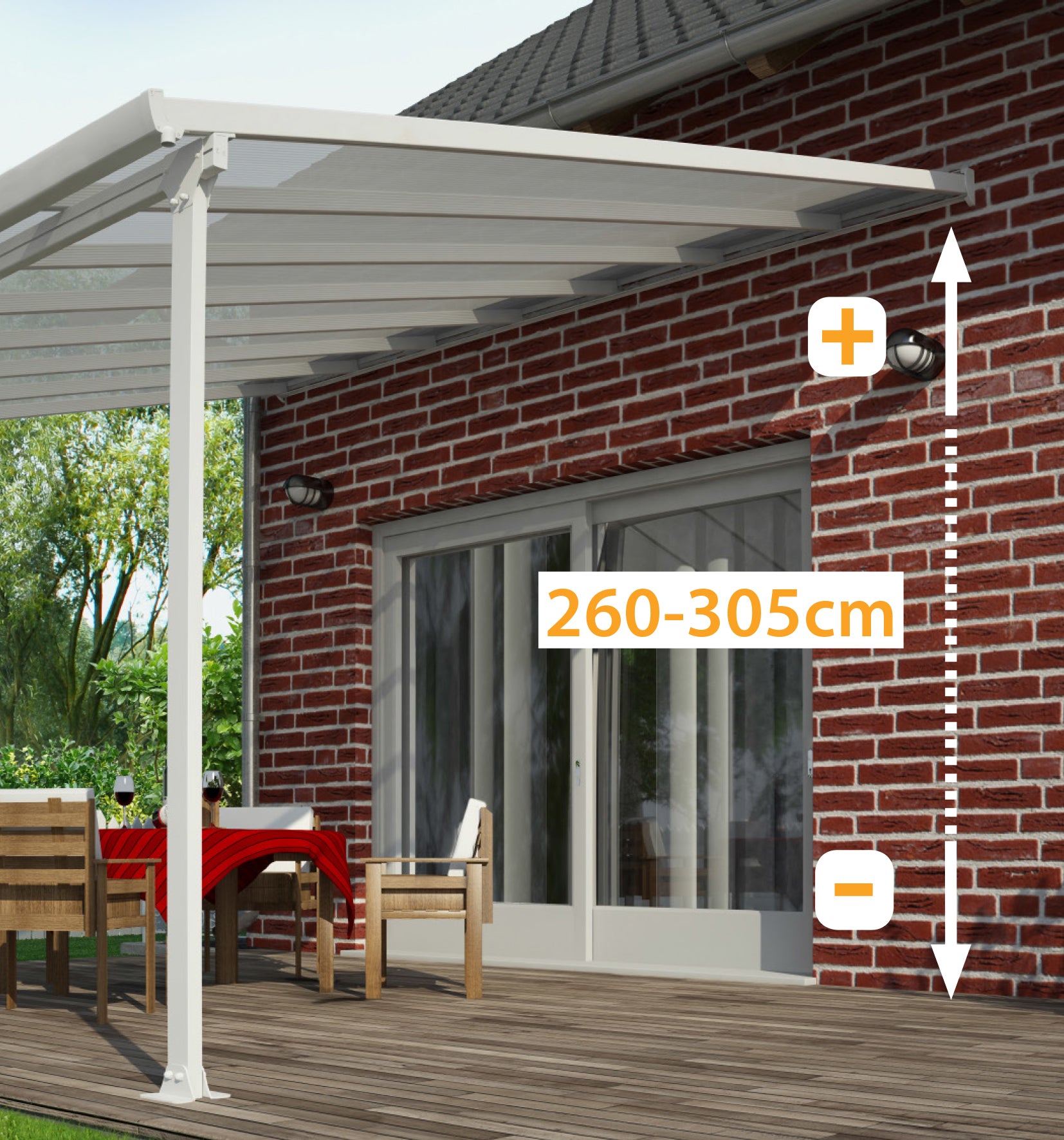 Pergola Addossata in Alluminio Feria 3X3 m  Grigio 