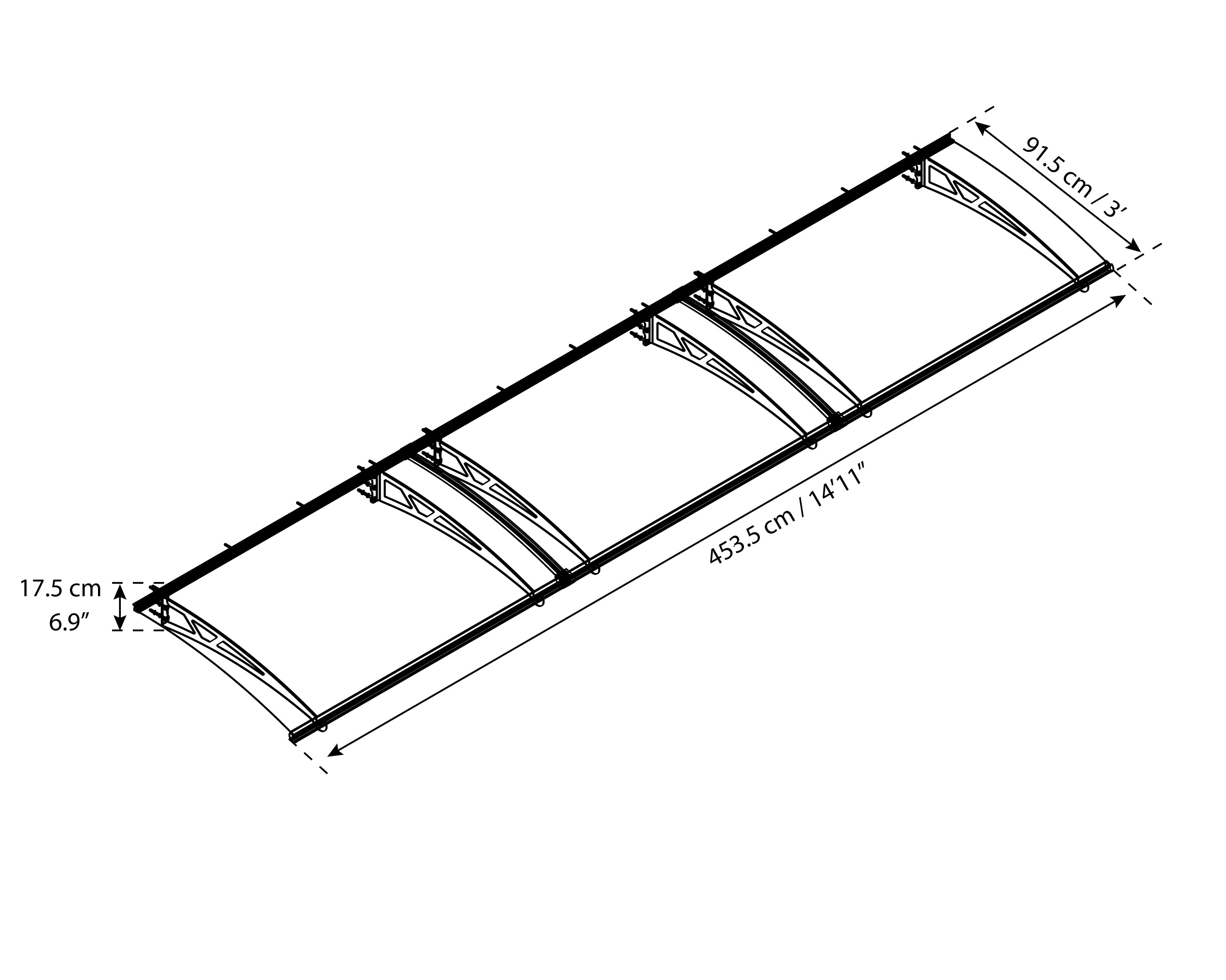 Pensilina Da Esterno Altair 453X91 cm  Trasparente