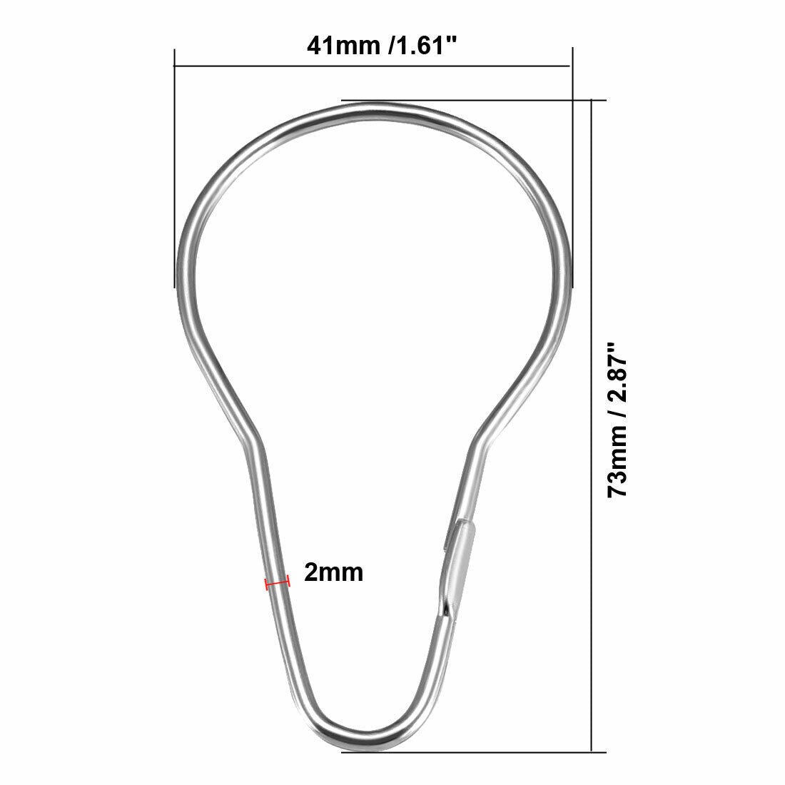 Anello Lucido Antiruggine per Tende da Doccia a Forma di Pera