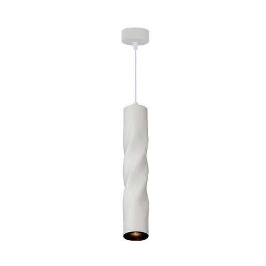 Lampada sospensione led cilindrica colore bianco cavo 1 metro attacco gu10/mr16