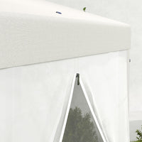 Gazebo da Giardino Esagonale con Doppio Ingresso 3.94x3.94x2.5 m in Metallo e Poliestere Crema