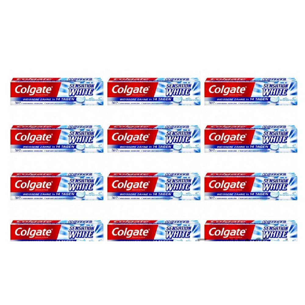 Multipack da 12 dentifrici colgate sensation white - confezioni da 75 ml ciascuna