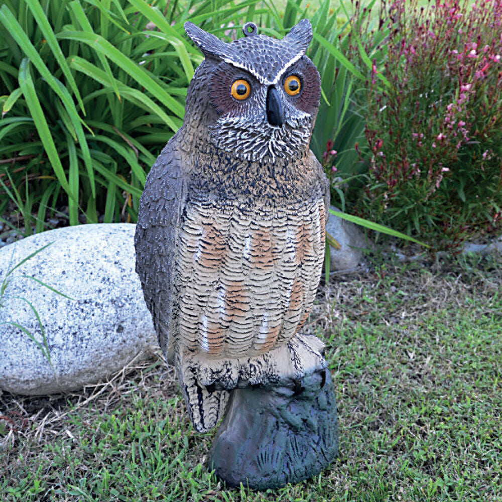 Gufo decorazione in resina per laghetti e giardini altezza 40 cm