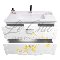 Mobile bagno moderno foglia oro completo - 90 cm