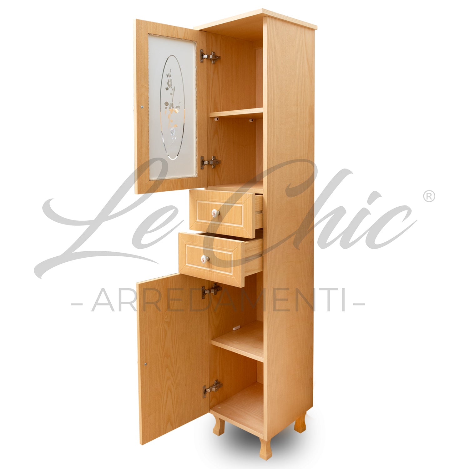 Mobile bagno legno naturale con colonna - NO