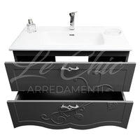 Mobile bagno moderno sospeso luxury nero - 90 cm