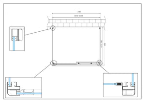 BOX CABINA DOCCIA 3 LATI 2 FISSI E UNO SCORREVOLE 67,5-70x105-110x67,5-70