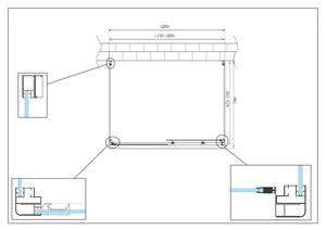 BOX CABINA DOCCIA 3 LATI 2 FISSI E UNO SCORREVOLE 67,5-70x115-120x67,5-70