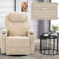 Poltrona Relax Massaggiante 84x92x109 cm in Similpelle Crema