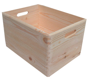 Contenitore Box Salvaspazio Sovrapponibile 40x30x23 cm in Legno di Pino Naturale