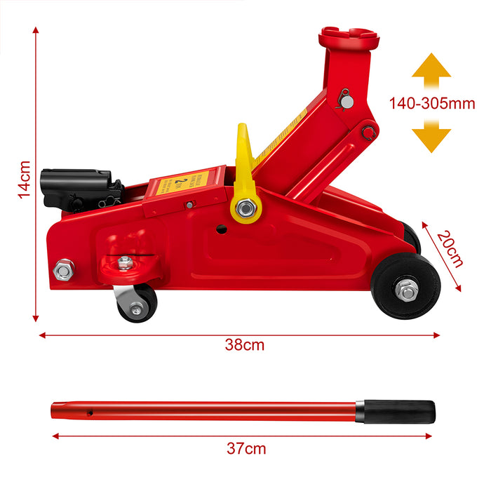 Crick Auto Sollevatore Idraulico 2 Ton Martinetto Carrello Meccanico Sollevamento